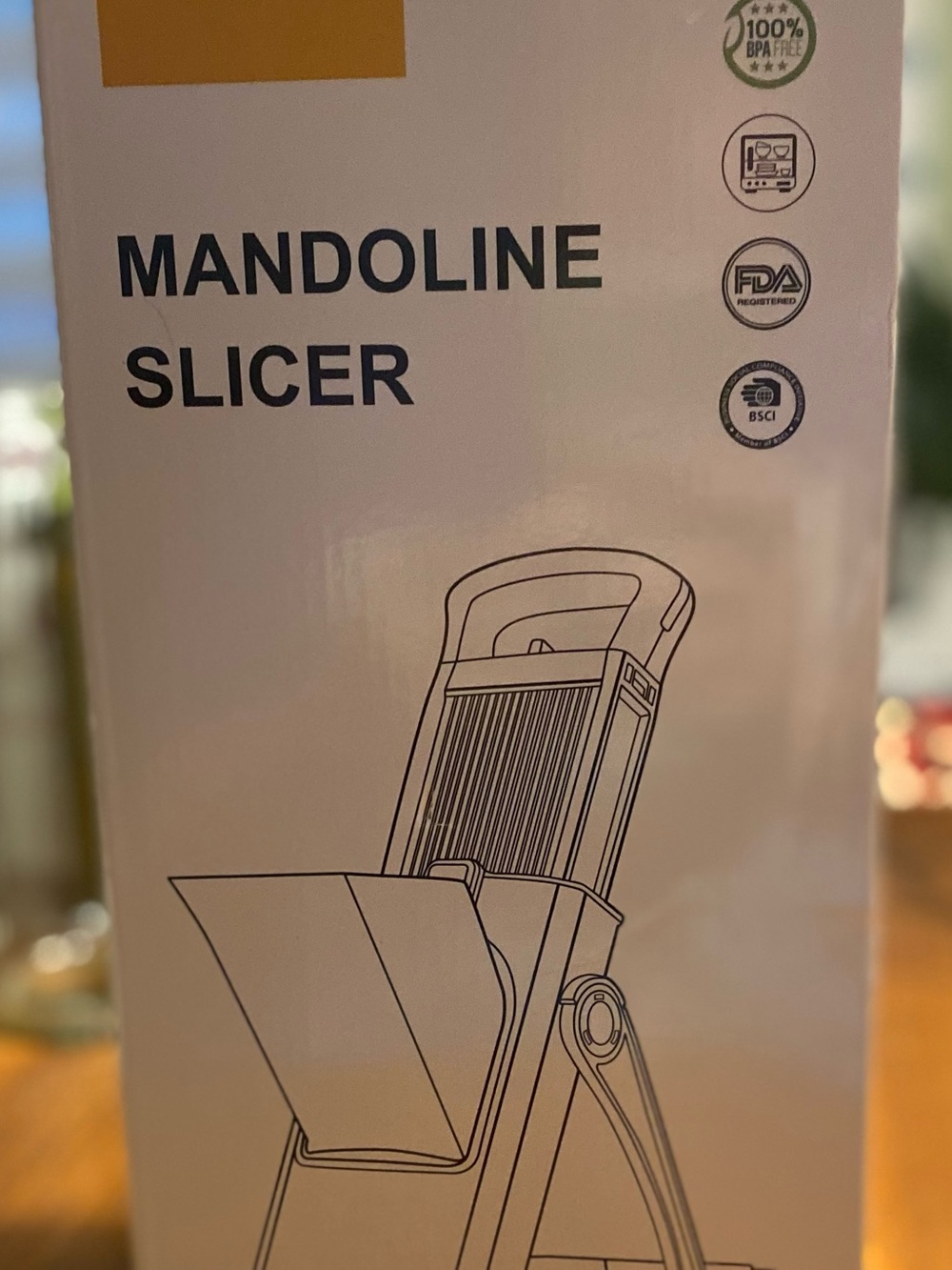 Mandoline Slicer - White and Yellow Packaging